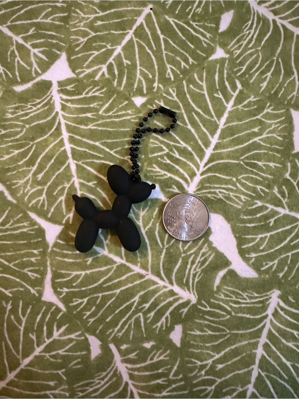 Black Balloon Dog Keychain Charm